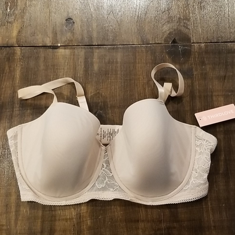 NWT Third Love Pale Pink Lace Bra 40D